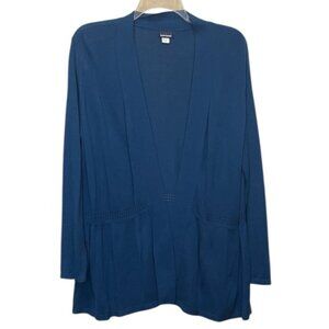 Basic Editions Teal Open Front Cardigan